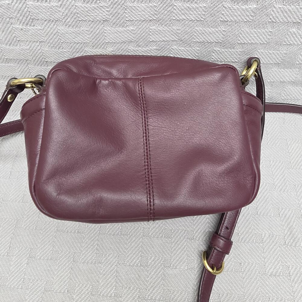 Coach Campbell Leather Camera Crossbody Bag Womens Small Burgundy Leather - Picture 12 of 16